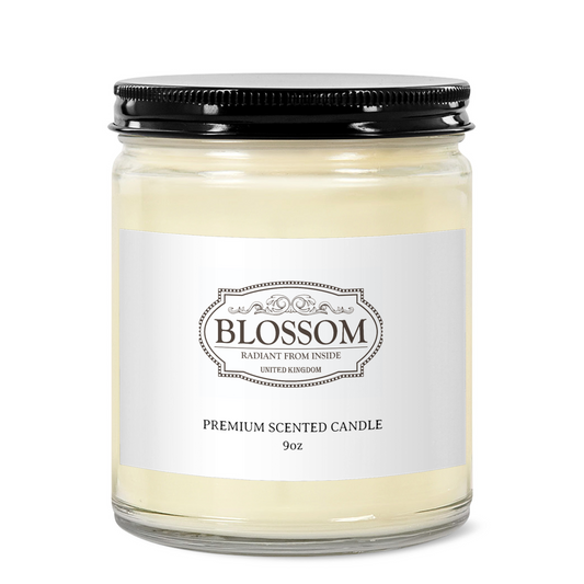 Blossom Radiance 9oz Soy Candle in Clear Glass Jar