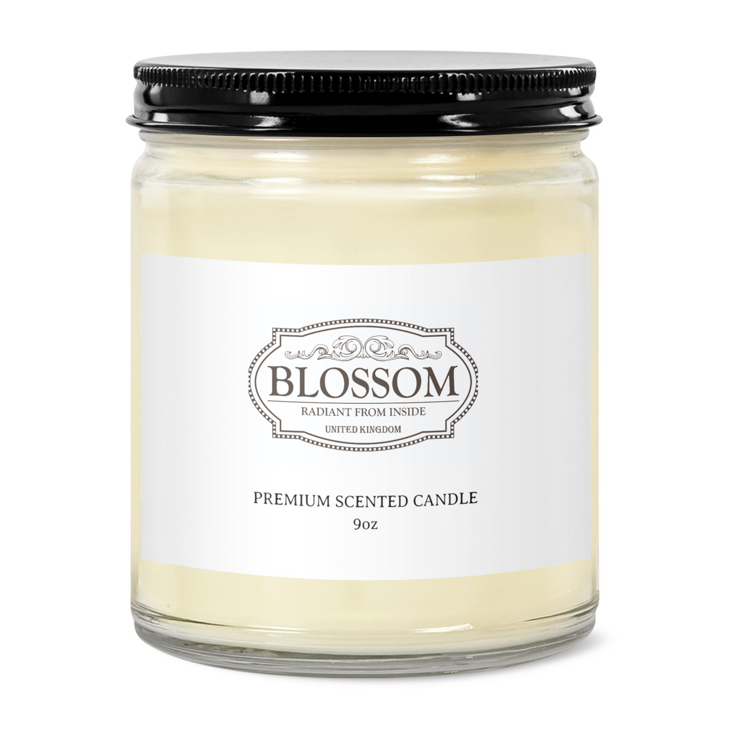Blossom Radiance 9oz Soy Candle in Clear Glass Jar