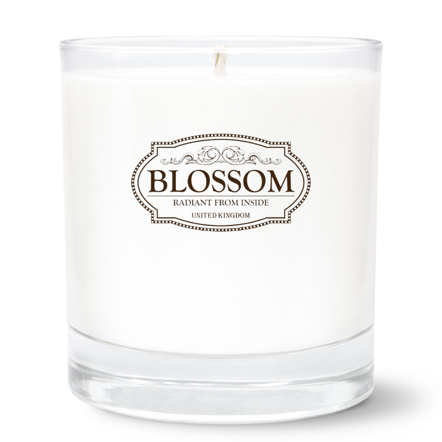 Blossom Radiant Soy Candle – 11oz Clear Glass Tumbler