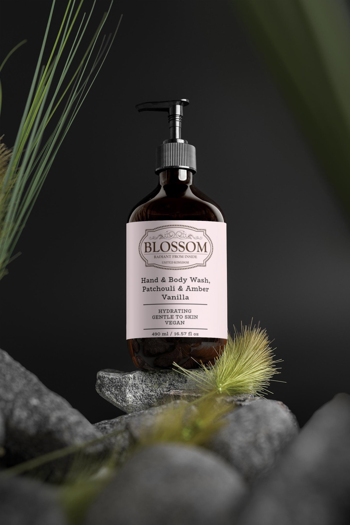 Blossom Hand- und Körperwaschmittel, Patchouli und Amber-Vanille