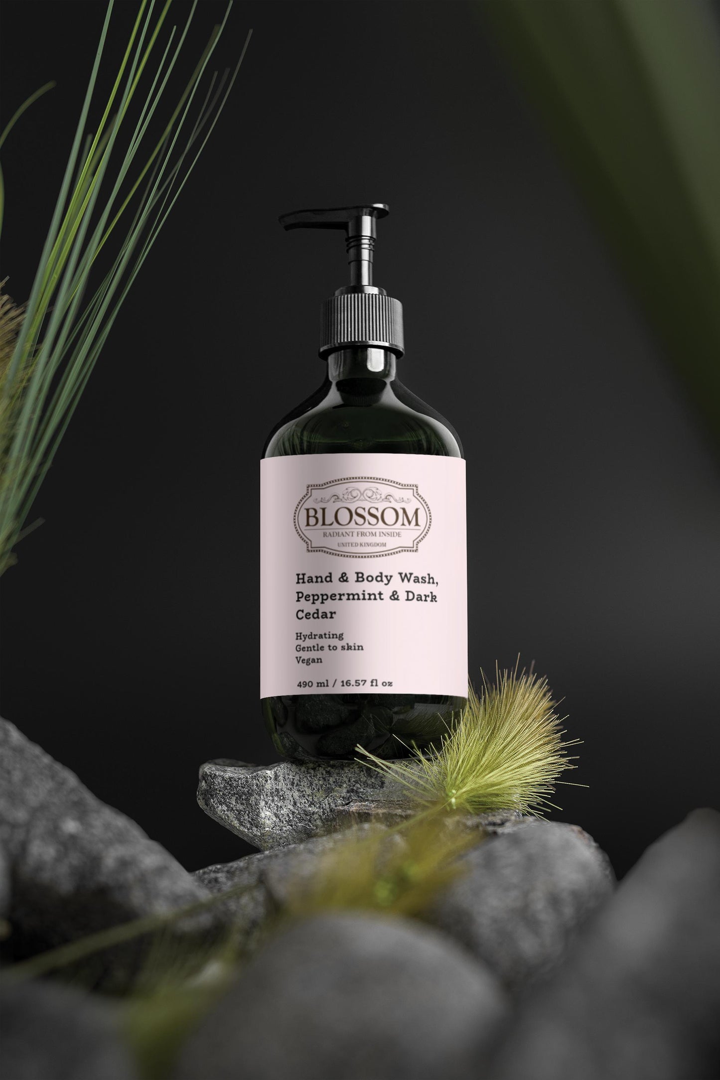 Blossom Hand & Body Wash, Peppermint & Dark Cedar