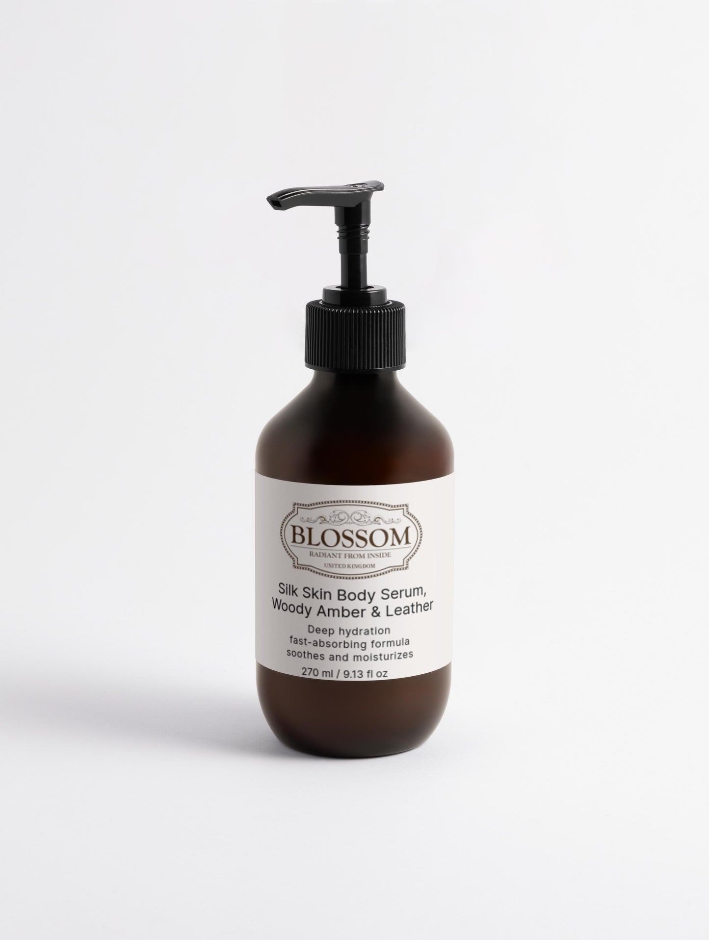 Blossom Silk Skin Body Serum, Woody Amber & Leather